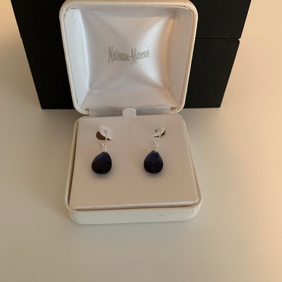 Neiman Marcus Sapphire Tear Drop Earrings - Picture 4 of 4